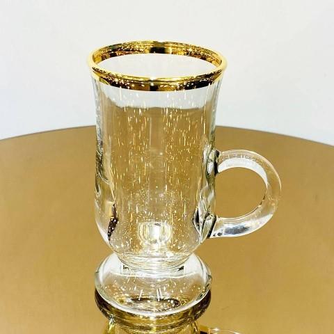 ماگ چایخوری بلور لب طلا و نقره کد ja 4226627